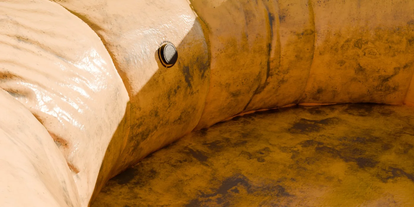 Yellow Inflatable Boat 3D Model image 2