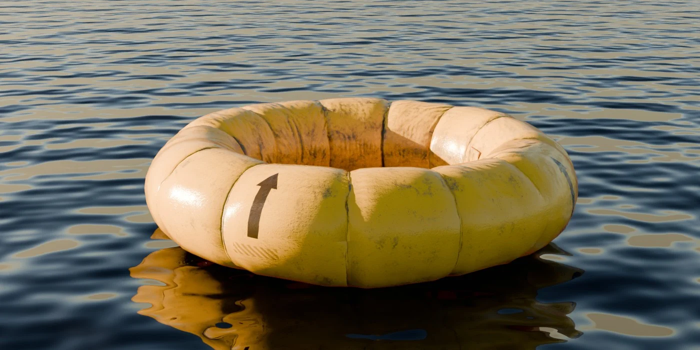 Yellow Inflatable Boat 3D Model image 4