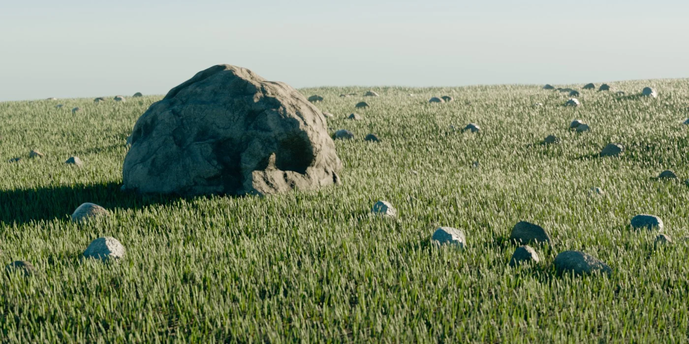 Terrain grass rocks Blender scene Geometry Nodes image 4