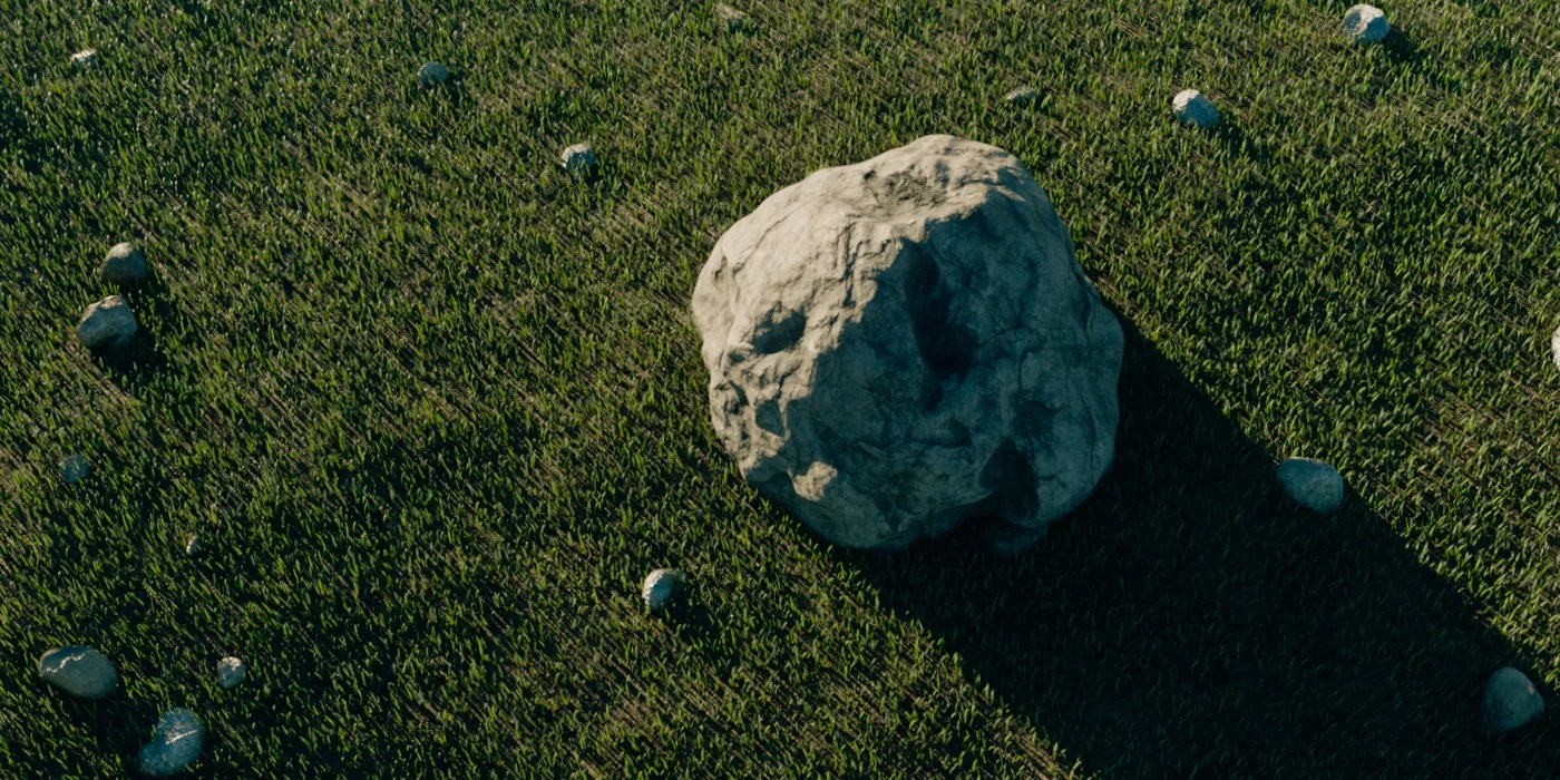 Terrain grass rocks Blender scene Geometry Nodes image 2