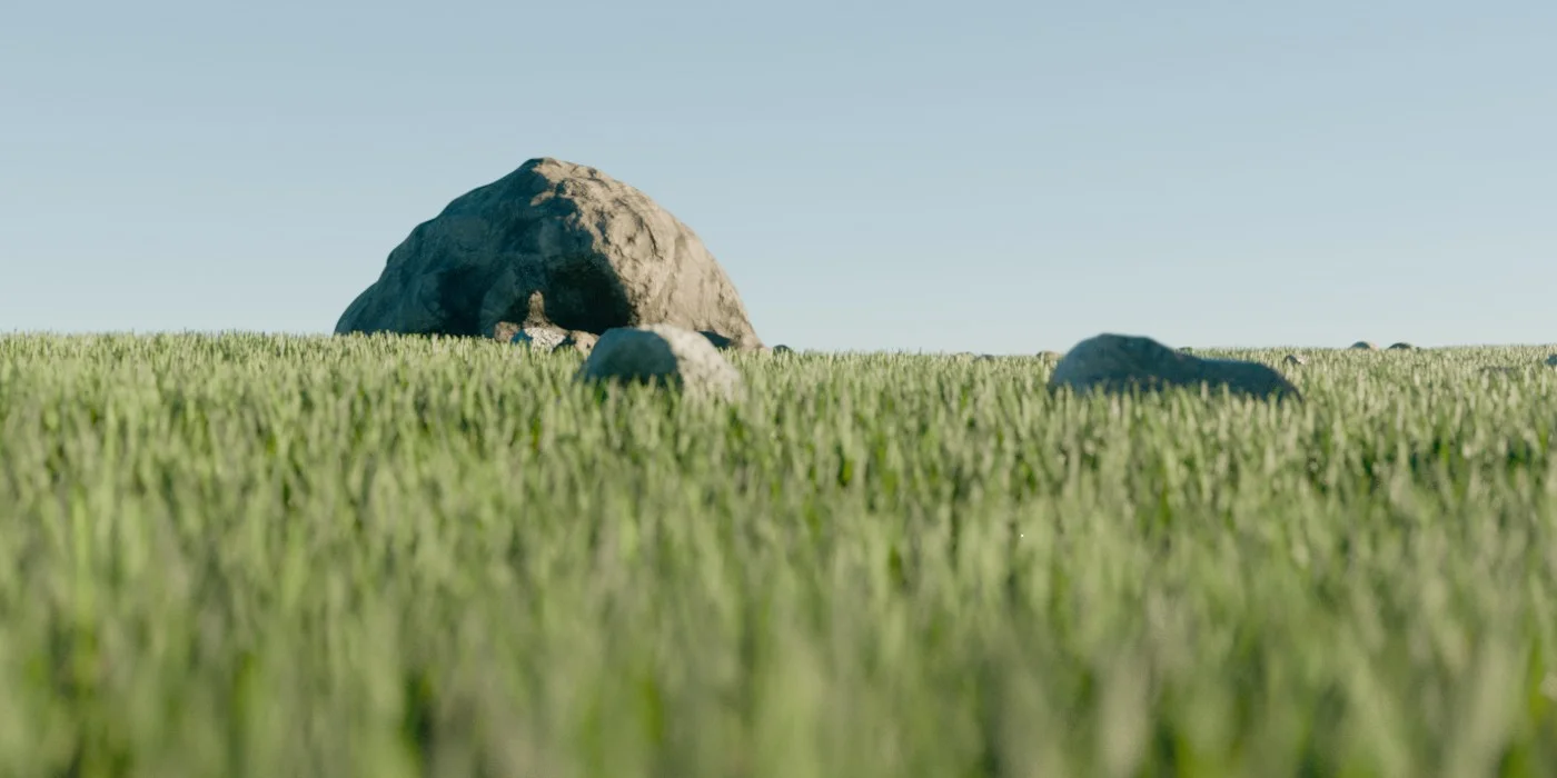 Terrain grass rocks Blender scene Geometry Nodes image 3