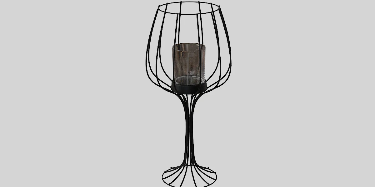 Candle Holder Metal Black decoration
