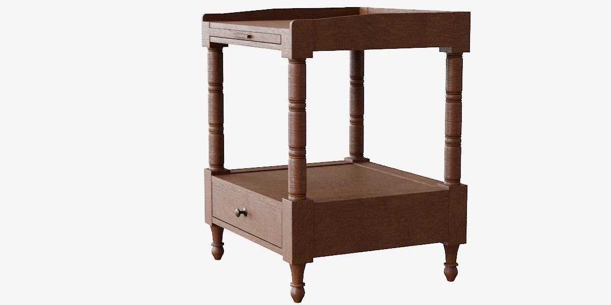 Pedestal table bedroom 3D Asset Model image 6
