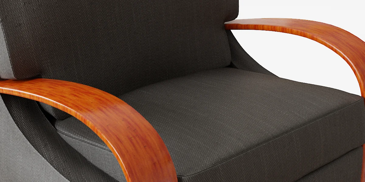 Sitial Gray With Wood 3D Asset Model image 6