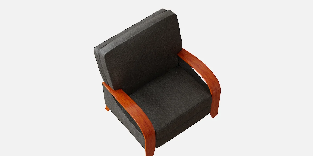 Sitial Gray With Wood 3D Asset Model image 3