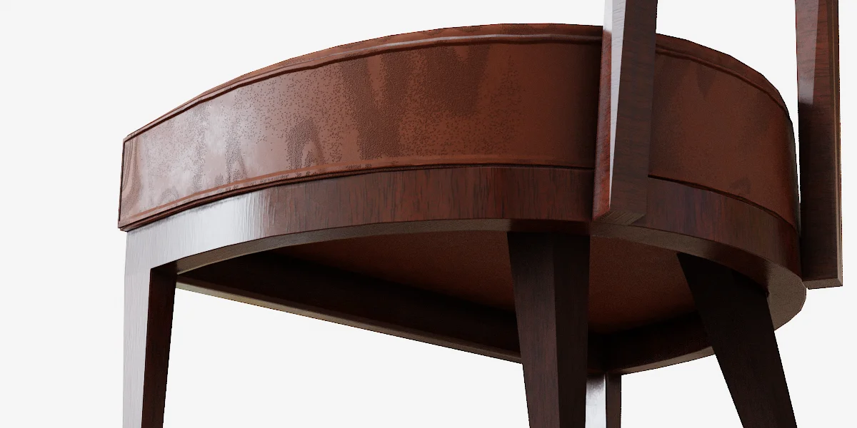 Leather Chair Furniture 3D Asset Model image 4