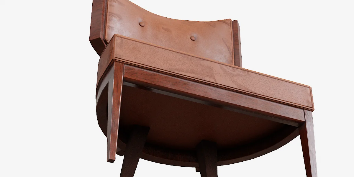 Leather Chair Furniture 3D Asset Model image 7