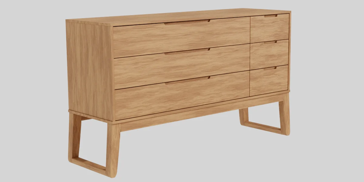 Dresser Chest Wood 3D Asset Model