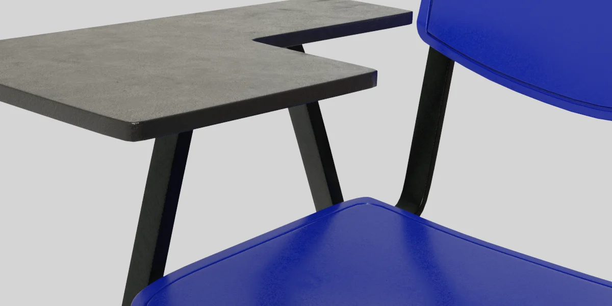 University Chair 3D Asset Model image 5