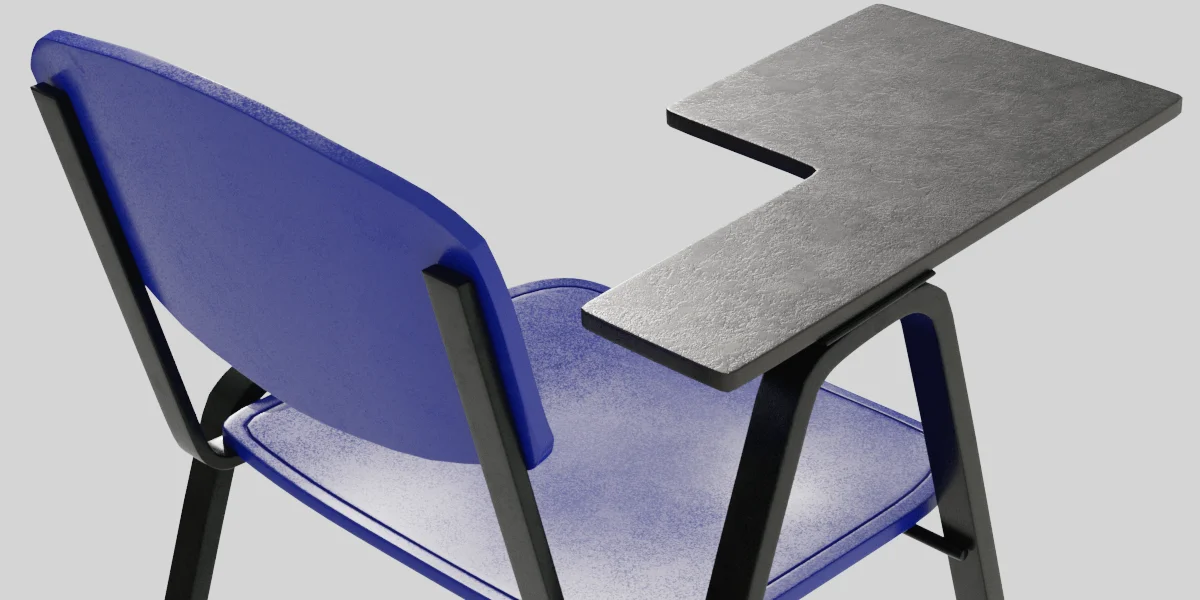 University Chair 3D Asset Model image 3