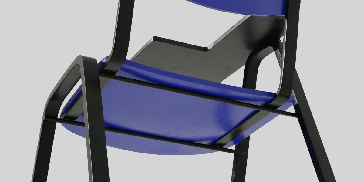 University Chair 3D Asset Model image 4