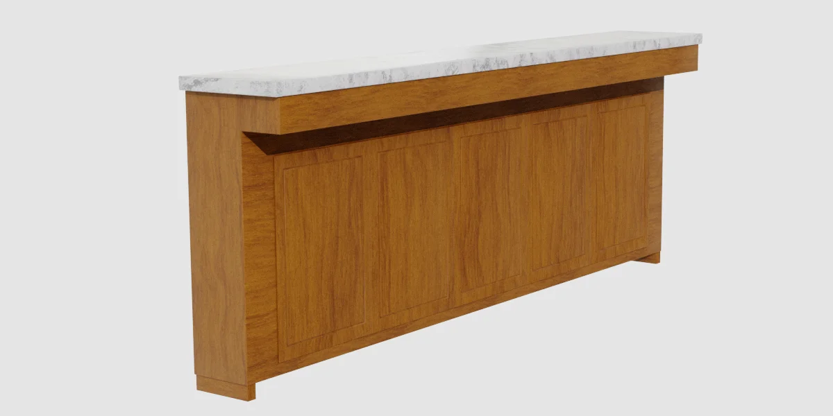 Wood Worktop Furniture 3D Asset Model