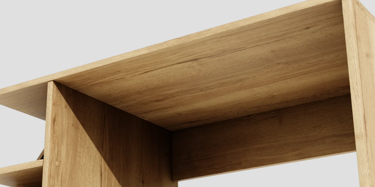 Desk Shelf Wood 3D Asset Model image 2