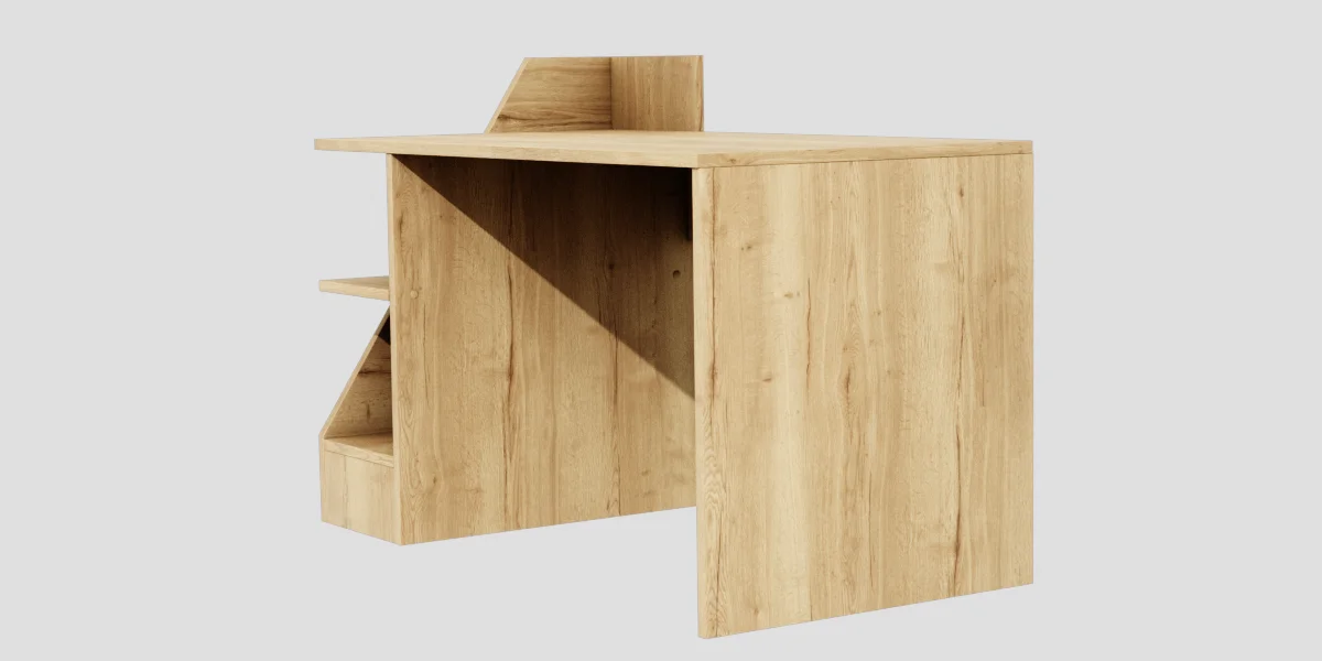 Desk Shelf Wood 3D Asset Model