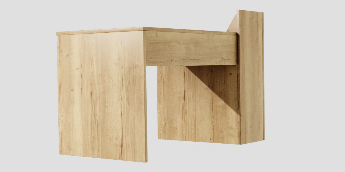 Desk Shelf Wood 3D Asset Model image 6