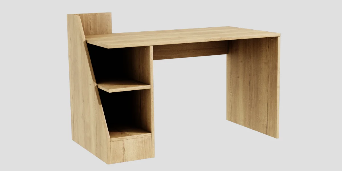 Desk Shelf Wood 3D Asset Model image 7