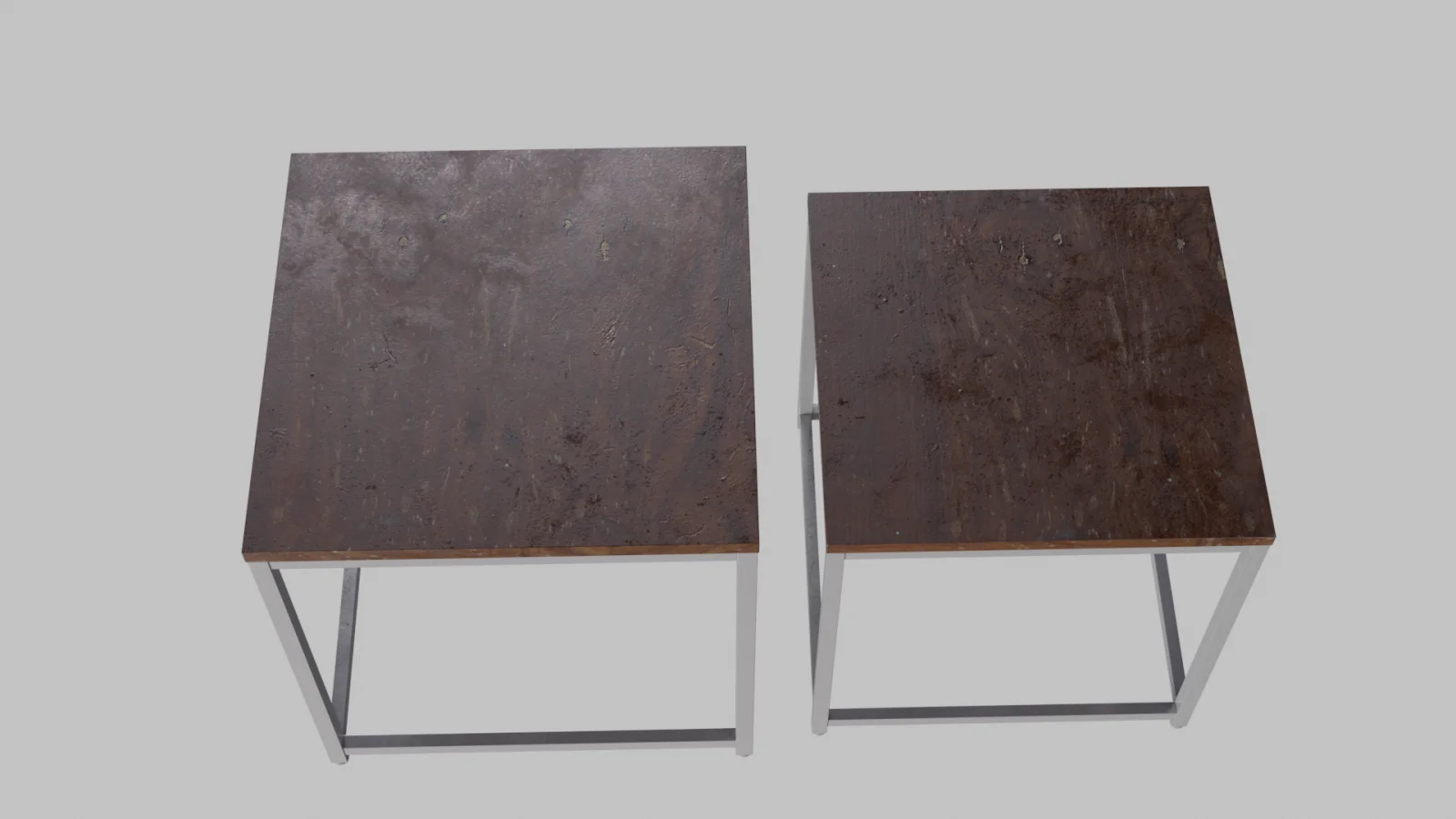 Chair Metal Wood Double 3D Asset Model image 2