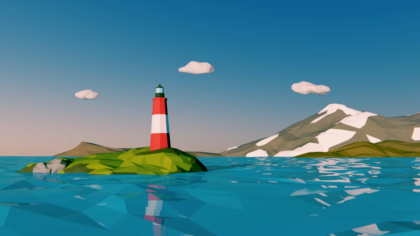 Lighthouse Low Poly Blender scene