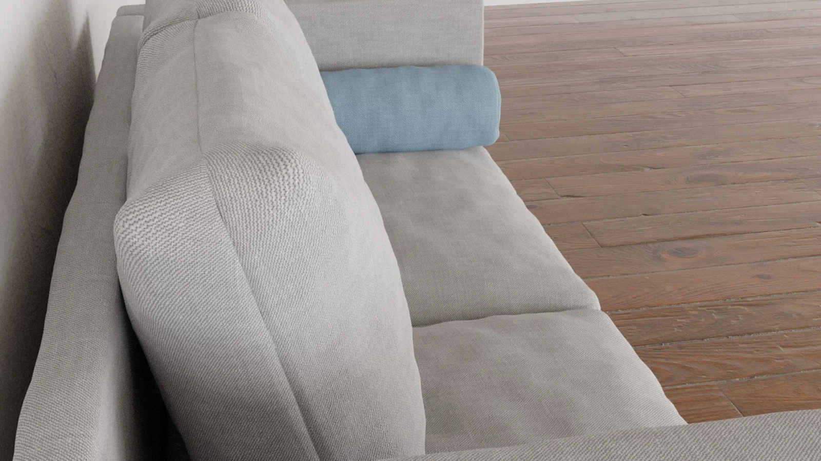 Sofa Gray Blue 3D Asset Model image 3