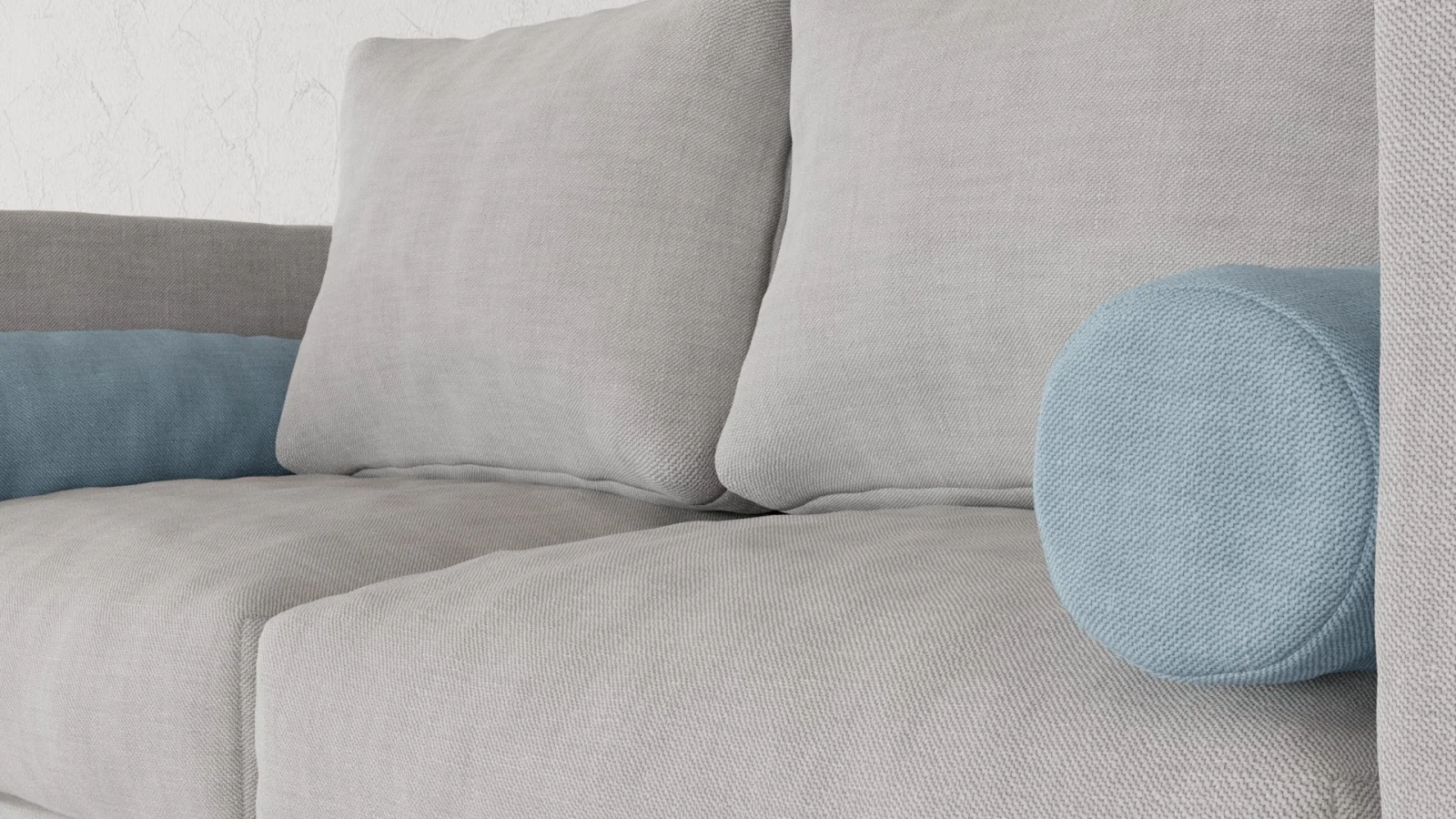 Sofa Gray Blue 3D Asset Model image 2