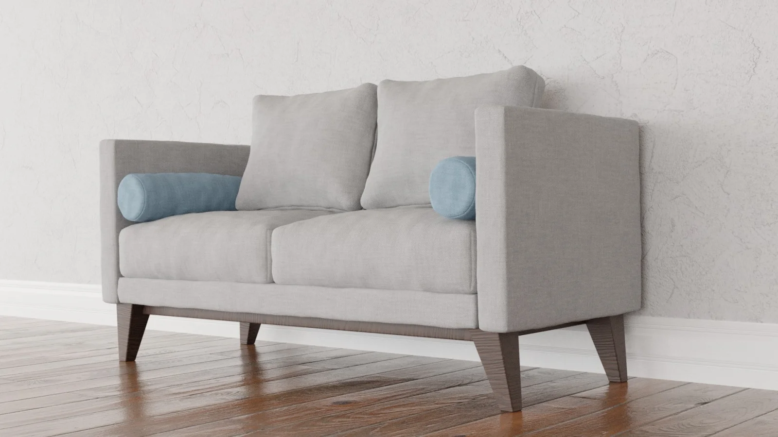 Sofa Gray Blue 3D Asset Model