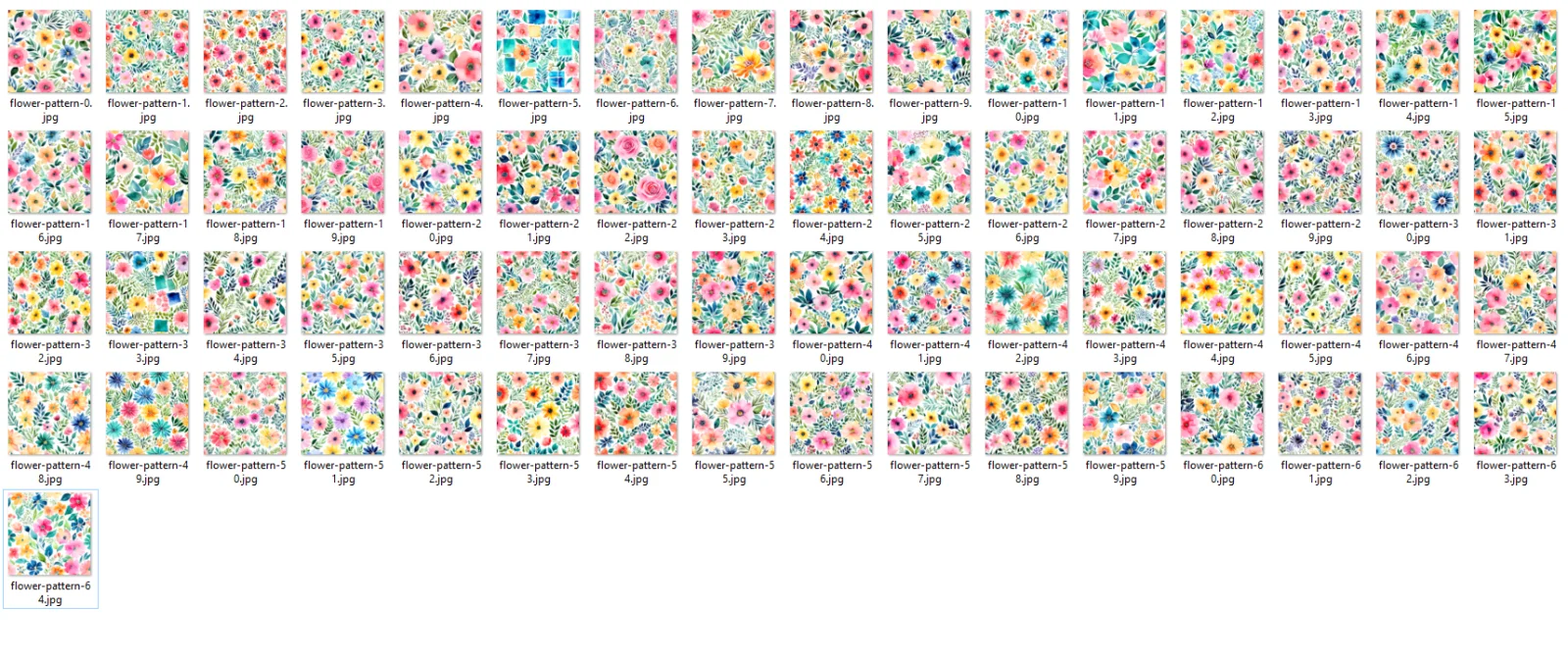 Pack 65 Watercolor Flowers Pattern (No Seamless) 4K image 2